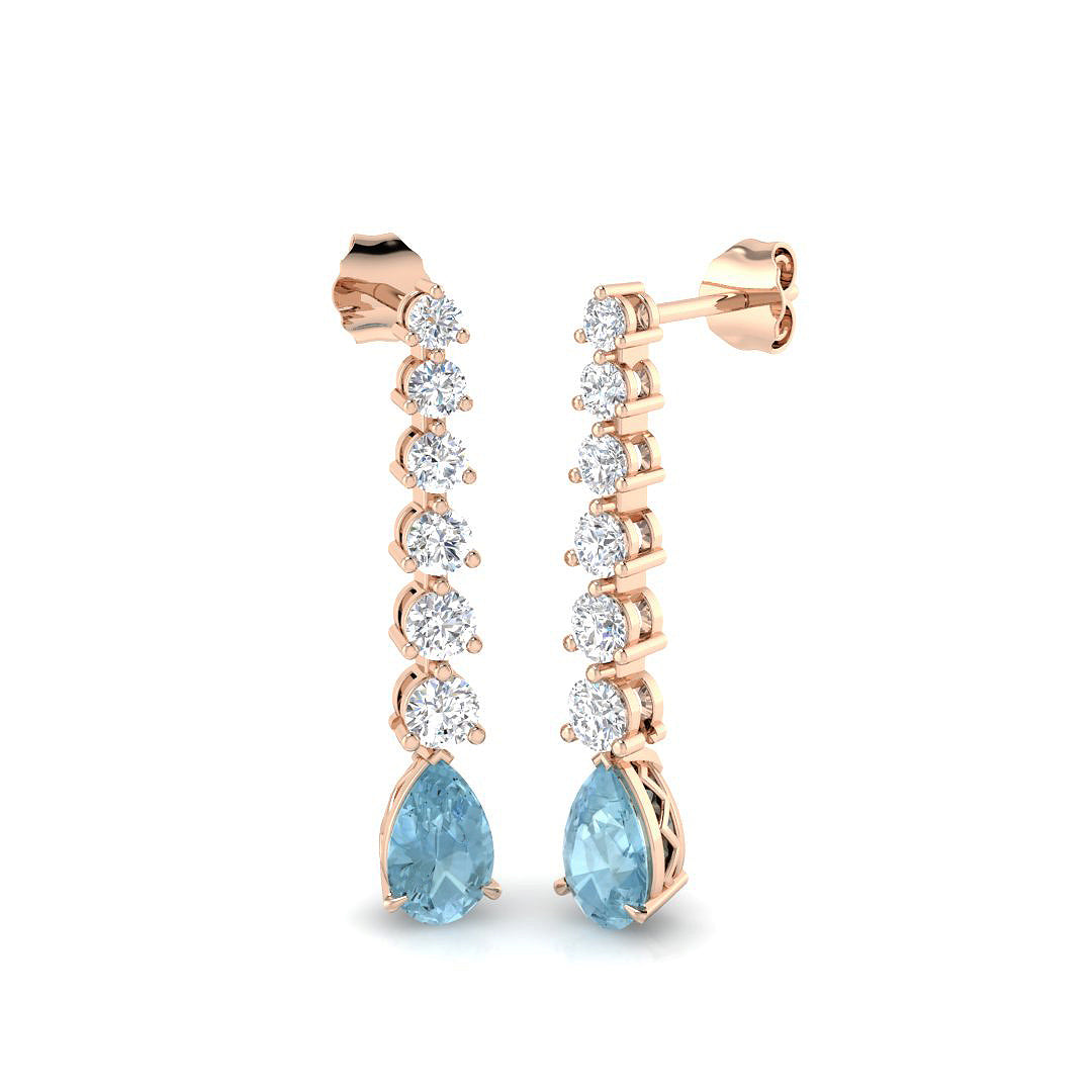 Pear Aquamarine Earrings