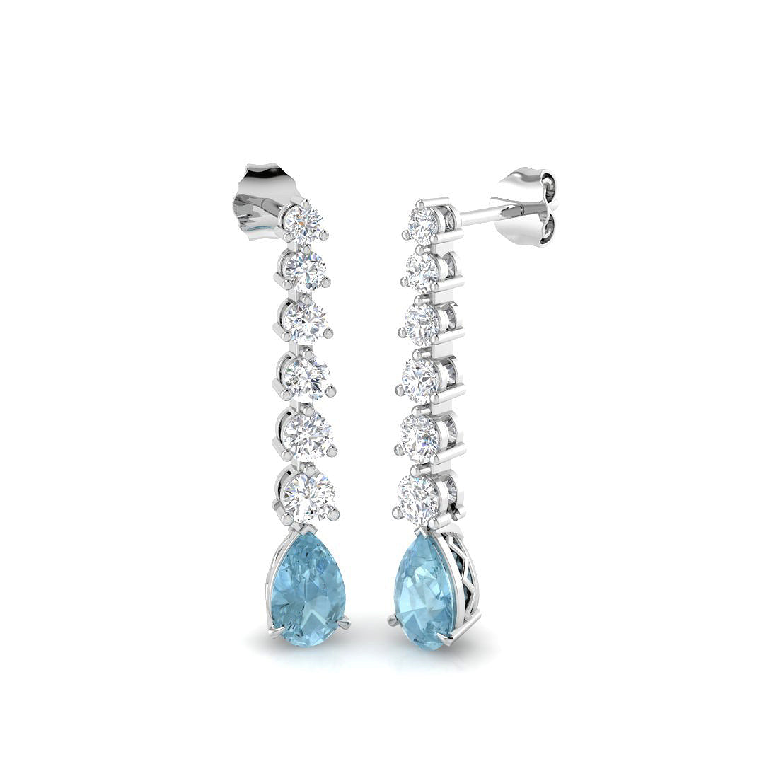 Pear Aquamarine Earrings