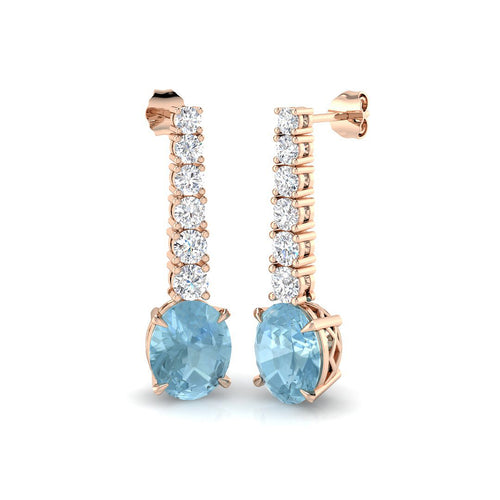 Oval Aquamarine Earrings