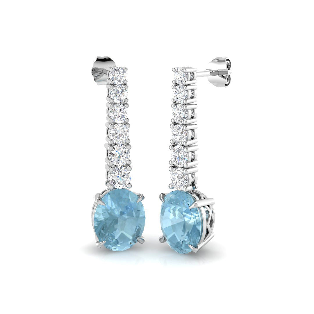 Oval Aquamarine Earrings