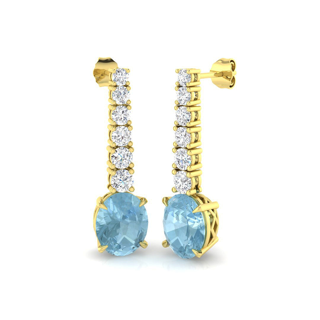 Oval Aquamarine Earrings