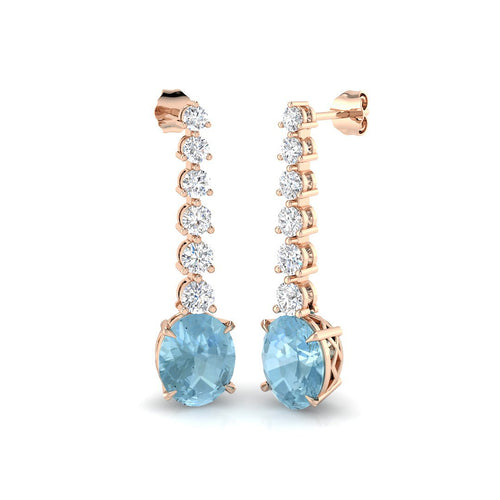 Oval Aquamarine Earrings