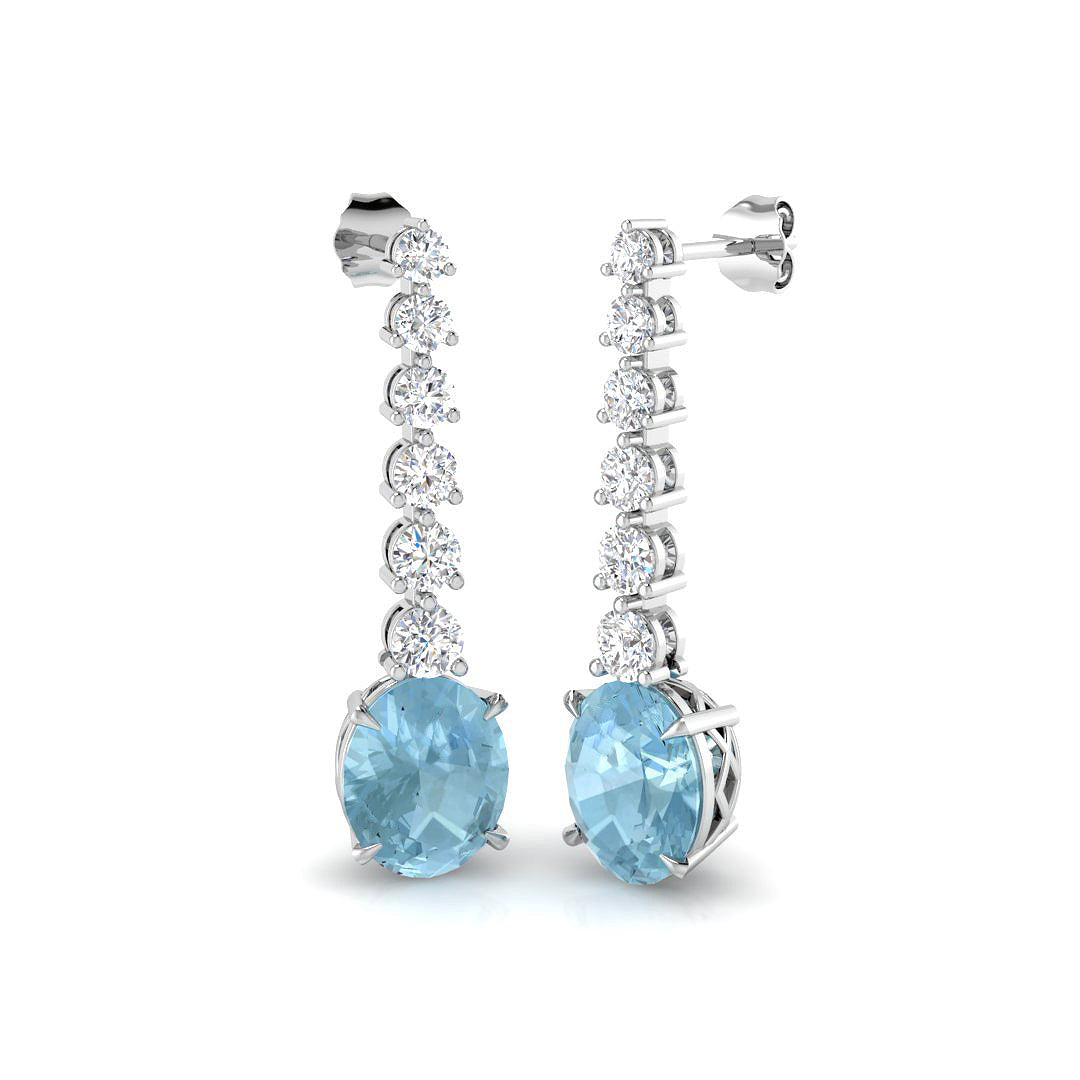 Oval Aquamarine Earrings