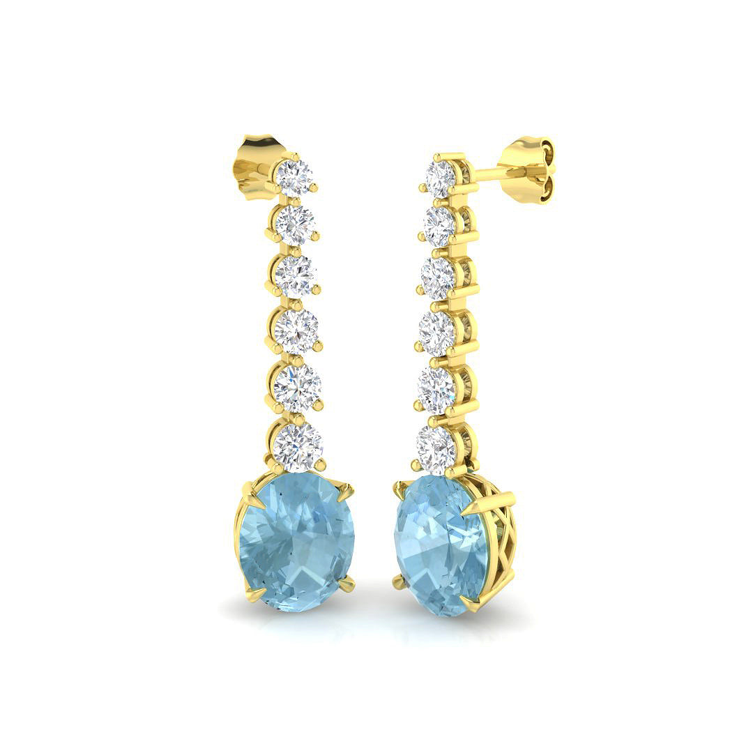 Oval Aquamarine Earrings