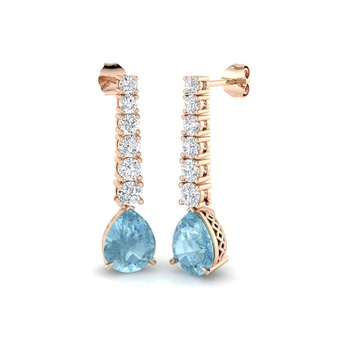 Pear Aquamarine Earrings