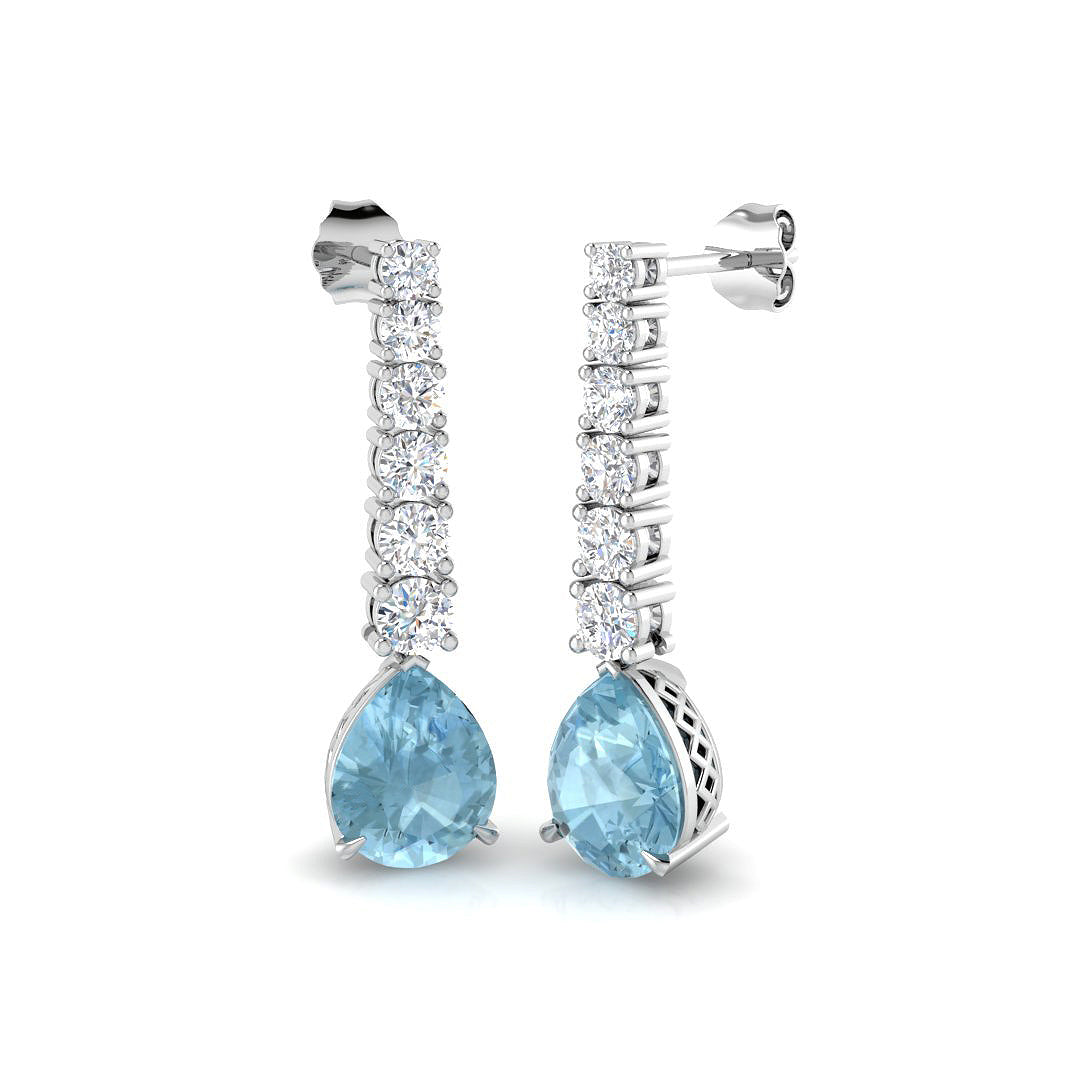 Pear Aquamarine Earrings