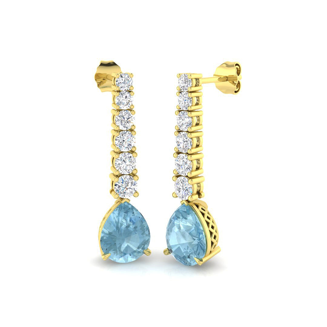 Pear Aquamarine Earrings