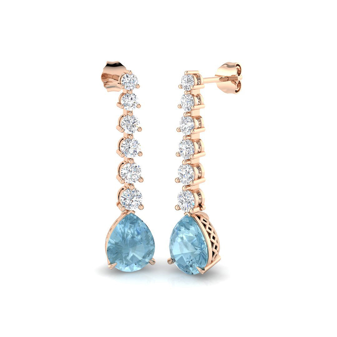Pear Aquamarine Earrings