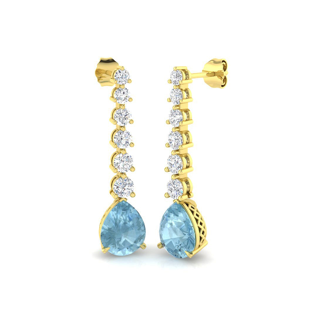 Pear Aquamarine Earrings