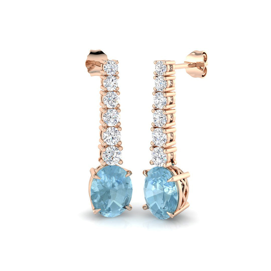 Oval Aquamarine Earrings