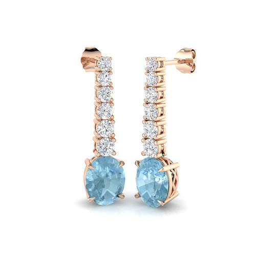 Oval Aquamarine Earrings