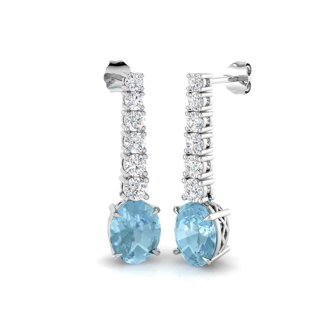Oval Aquamarine Earrings