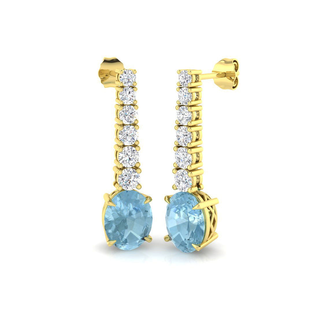 Oval Aquamarine Earrings