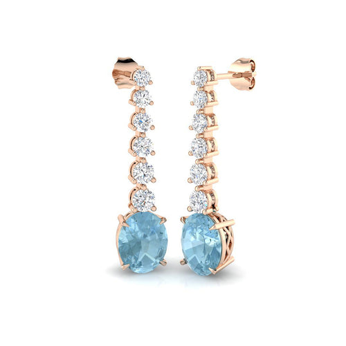Oval Aquamarine Earrings