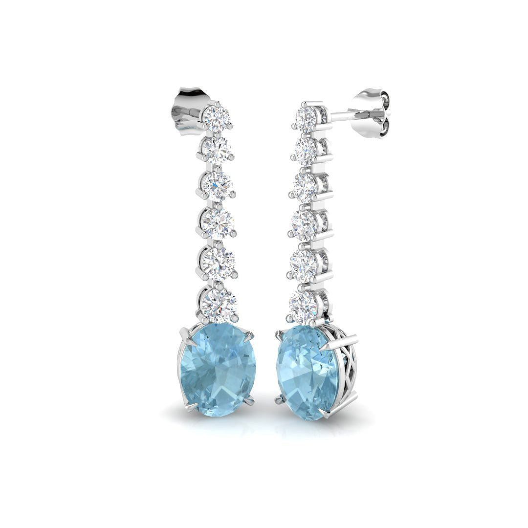Oval Aquamarine Earrings