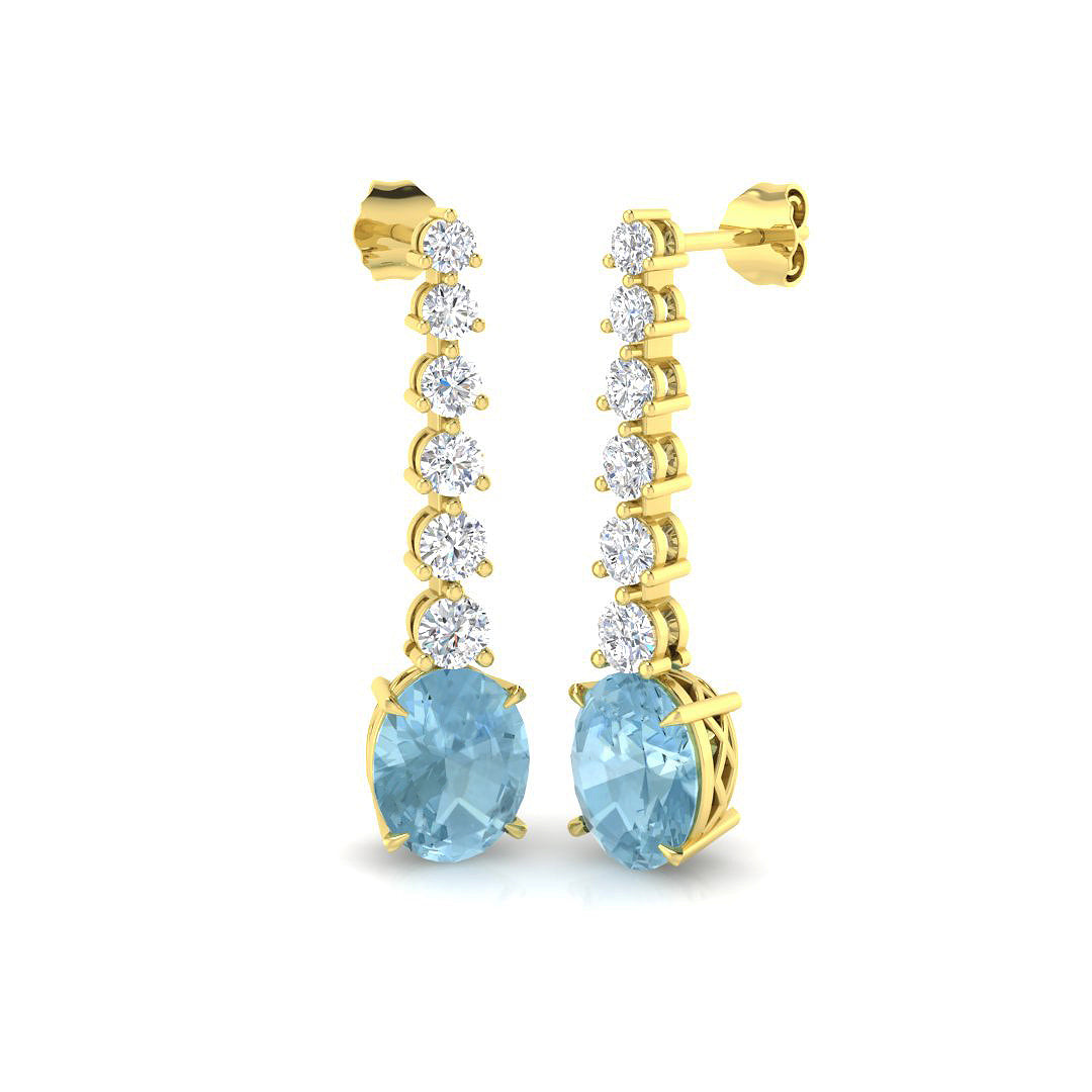 Oval Aquamarine Earrings