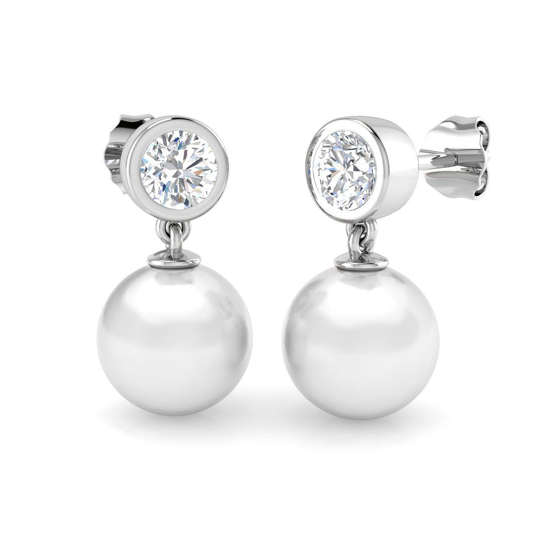Round Pearl Earrings