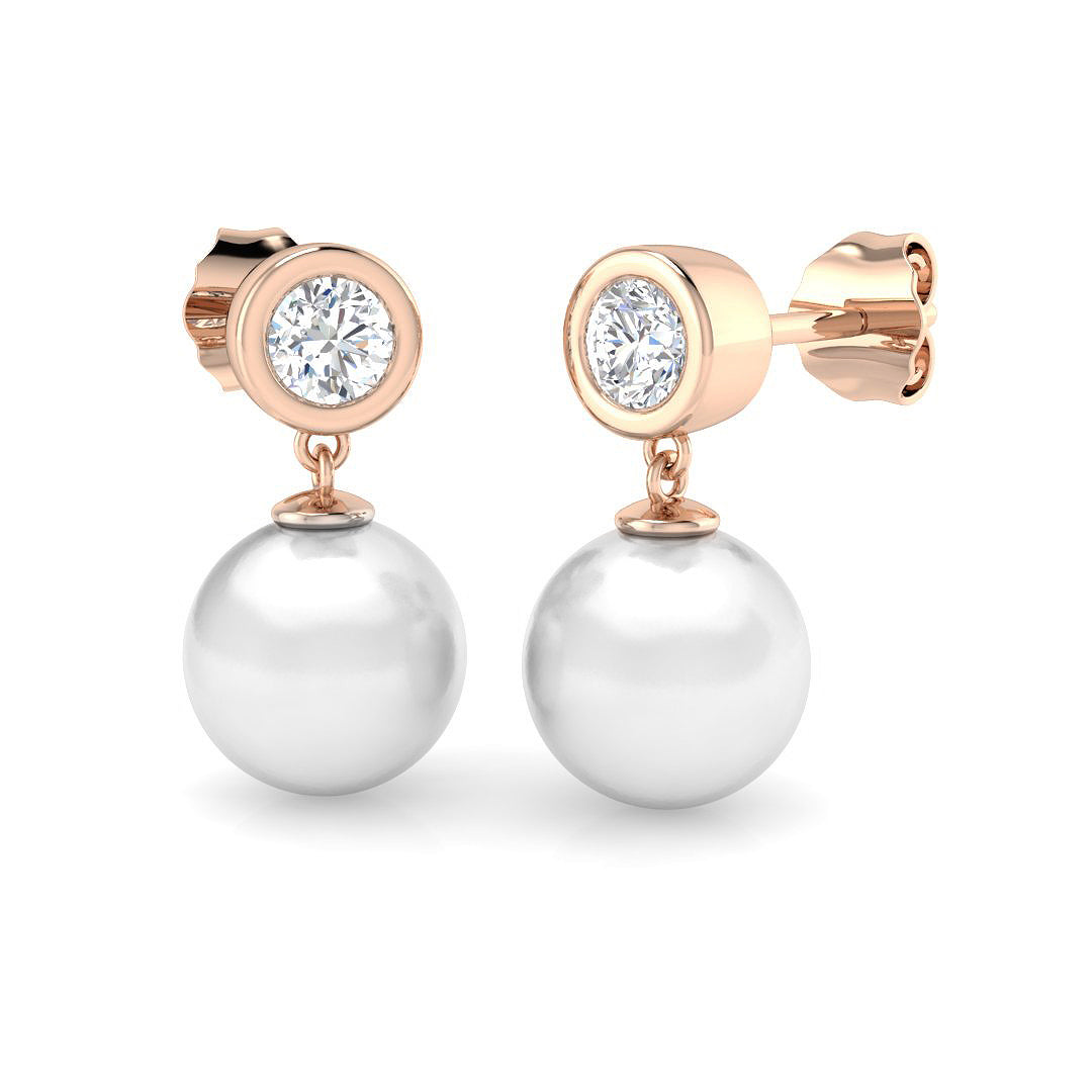 Round Pearl Earrings