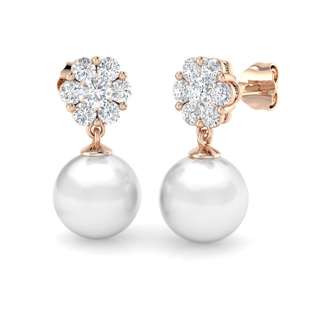 Round Pearl Earrings