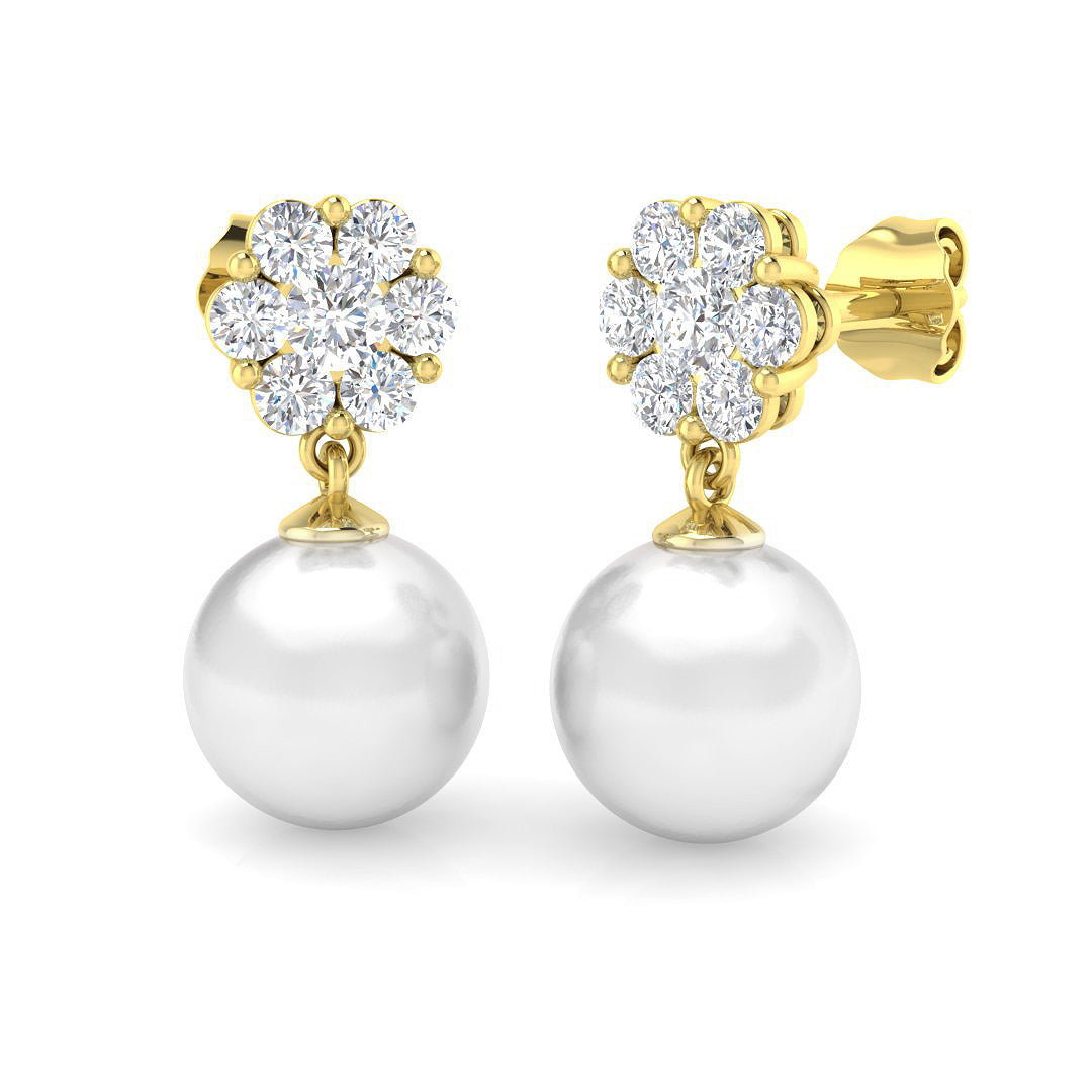 Round Pearl Earrings