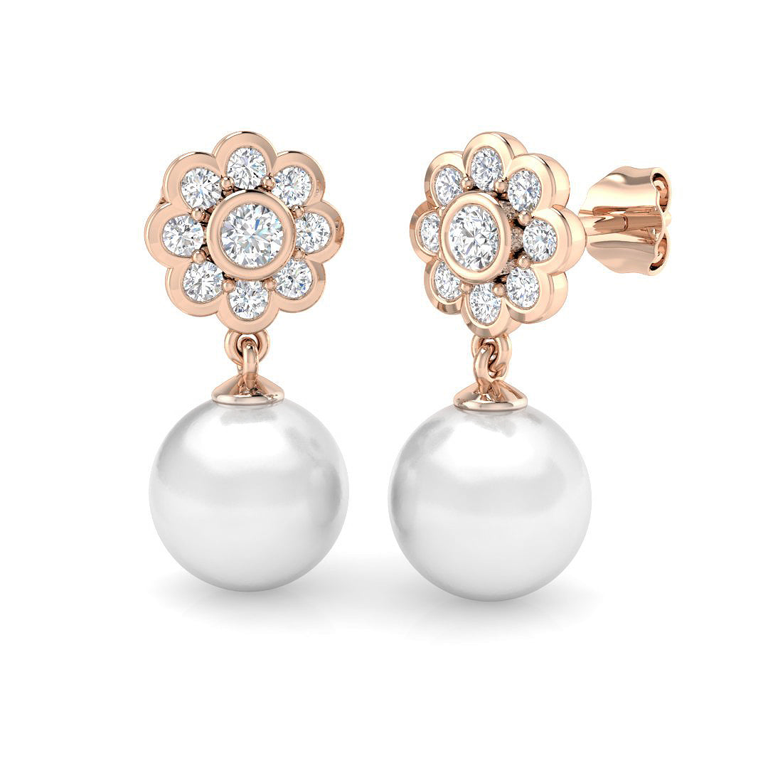 Round Pearl Earrings