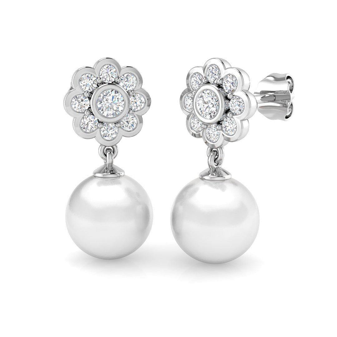 Round Pearl Earrings