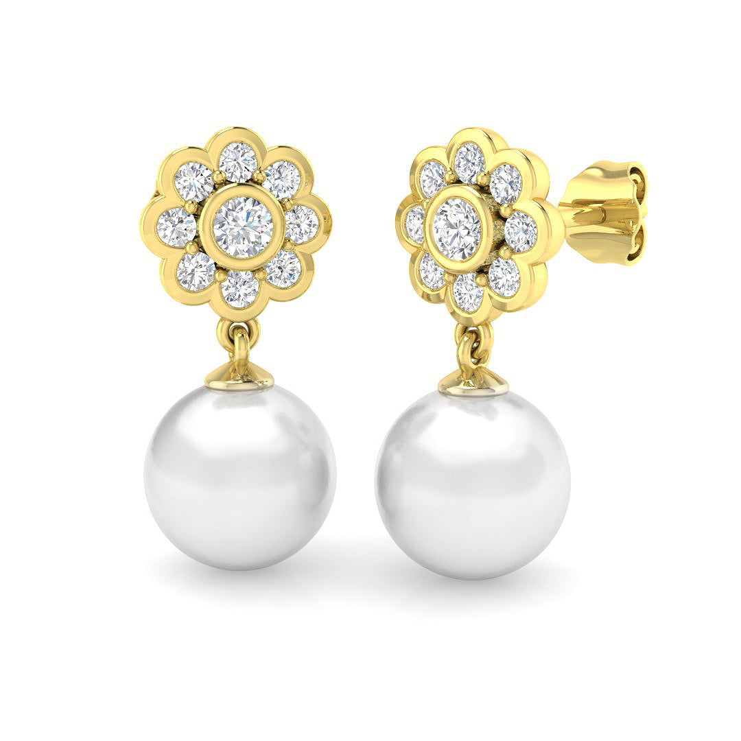 Round Pearl Earrings