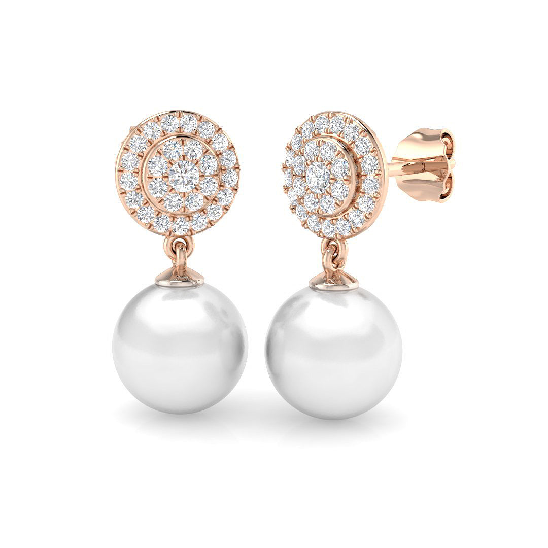 Round Pearl Earrings