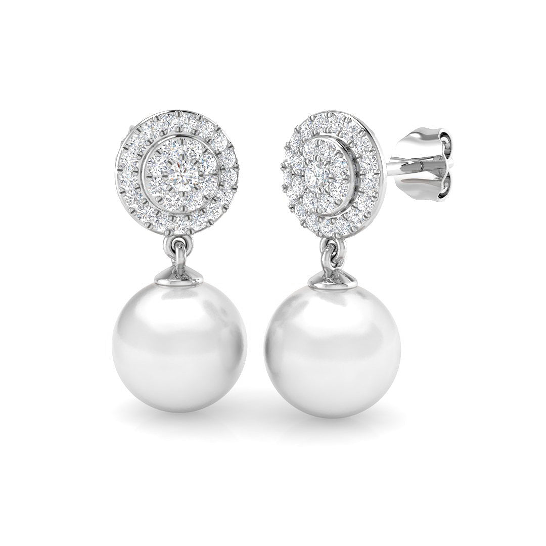 Round Pearl Earrings