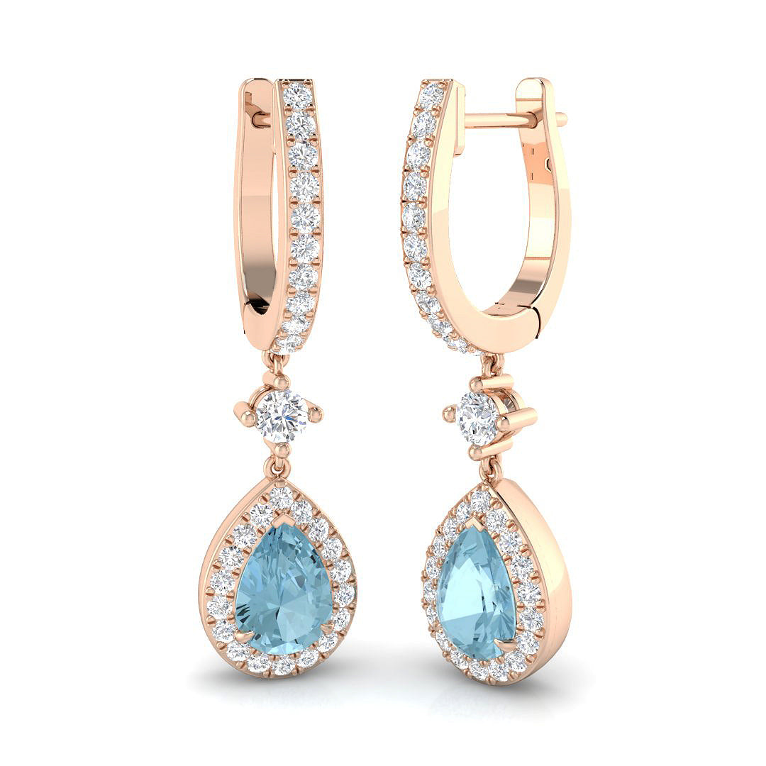 Pear Aquamarine Earrings