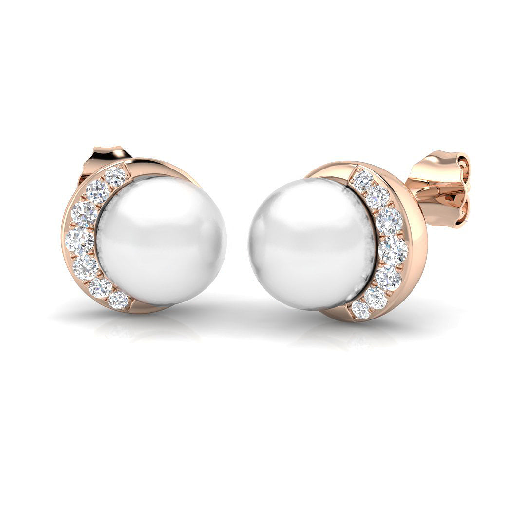 Round Pearl Earrings