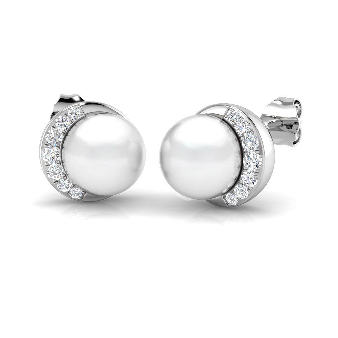 Round Pearl Earrings