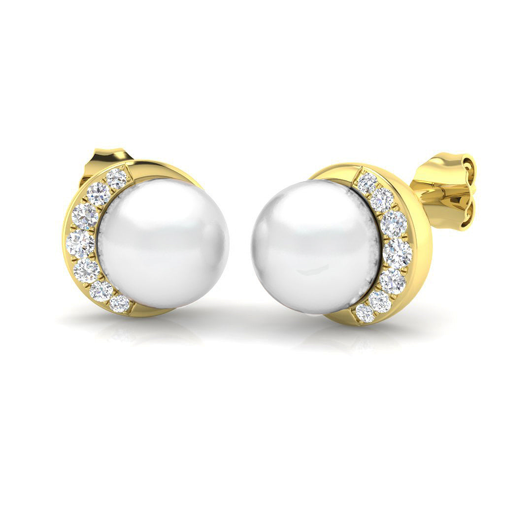 Round Pearl Earrings