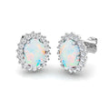 Oval Opal Earrings