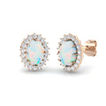 Oval Opal Earrings