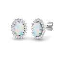 Oval Opal Earrings