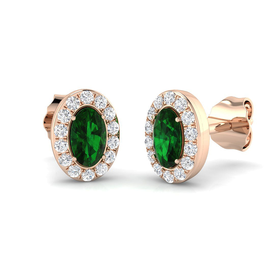 Oval Gemstone Earrings