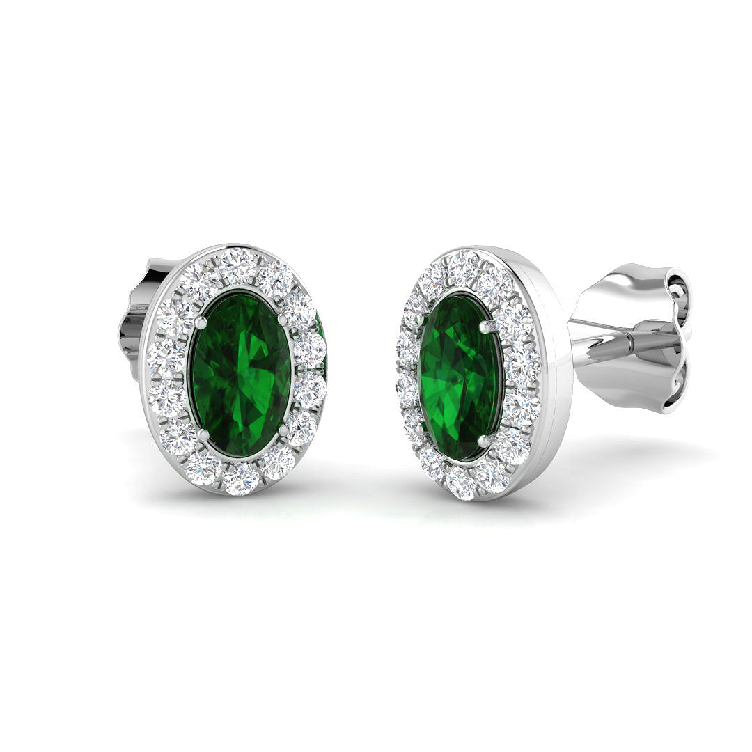 Oval Gemstone Earrings