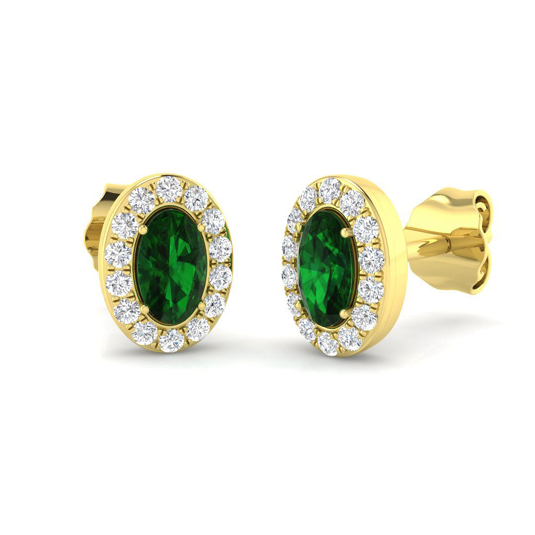 Oval Gemstone Earrings