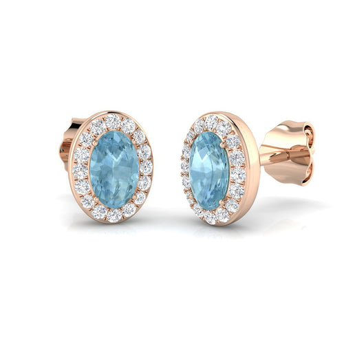 Oval Aquamarine Earrings