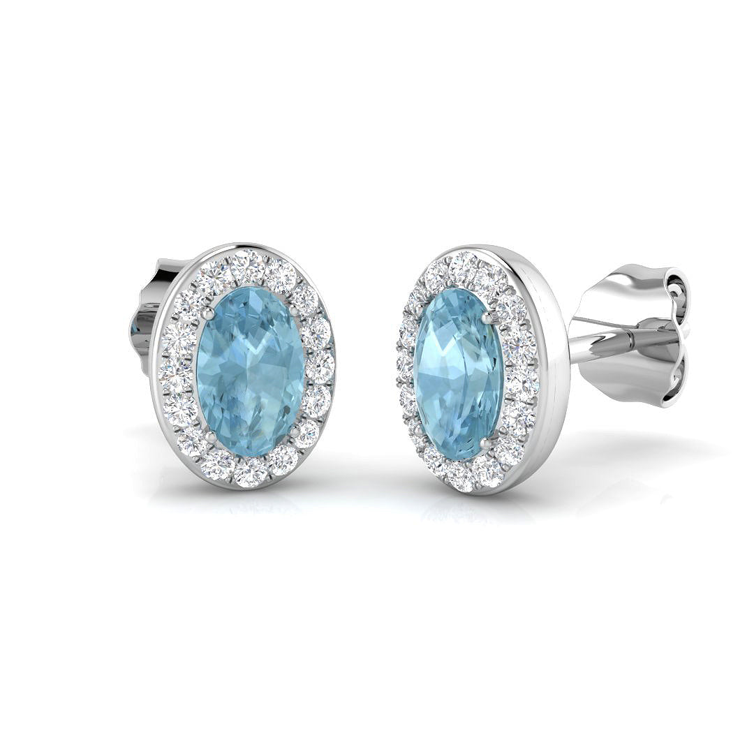 Oval Aquamarine Earrings