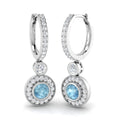 Round Aquamarine Earrings