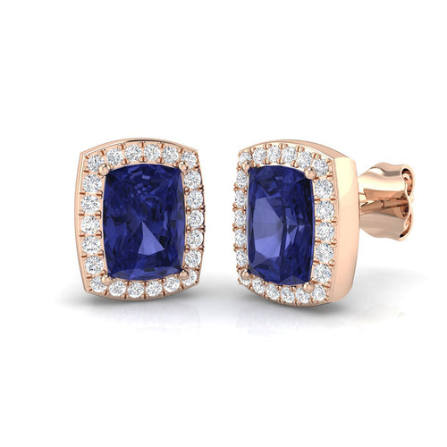 Cushion Tanzanite Earrings