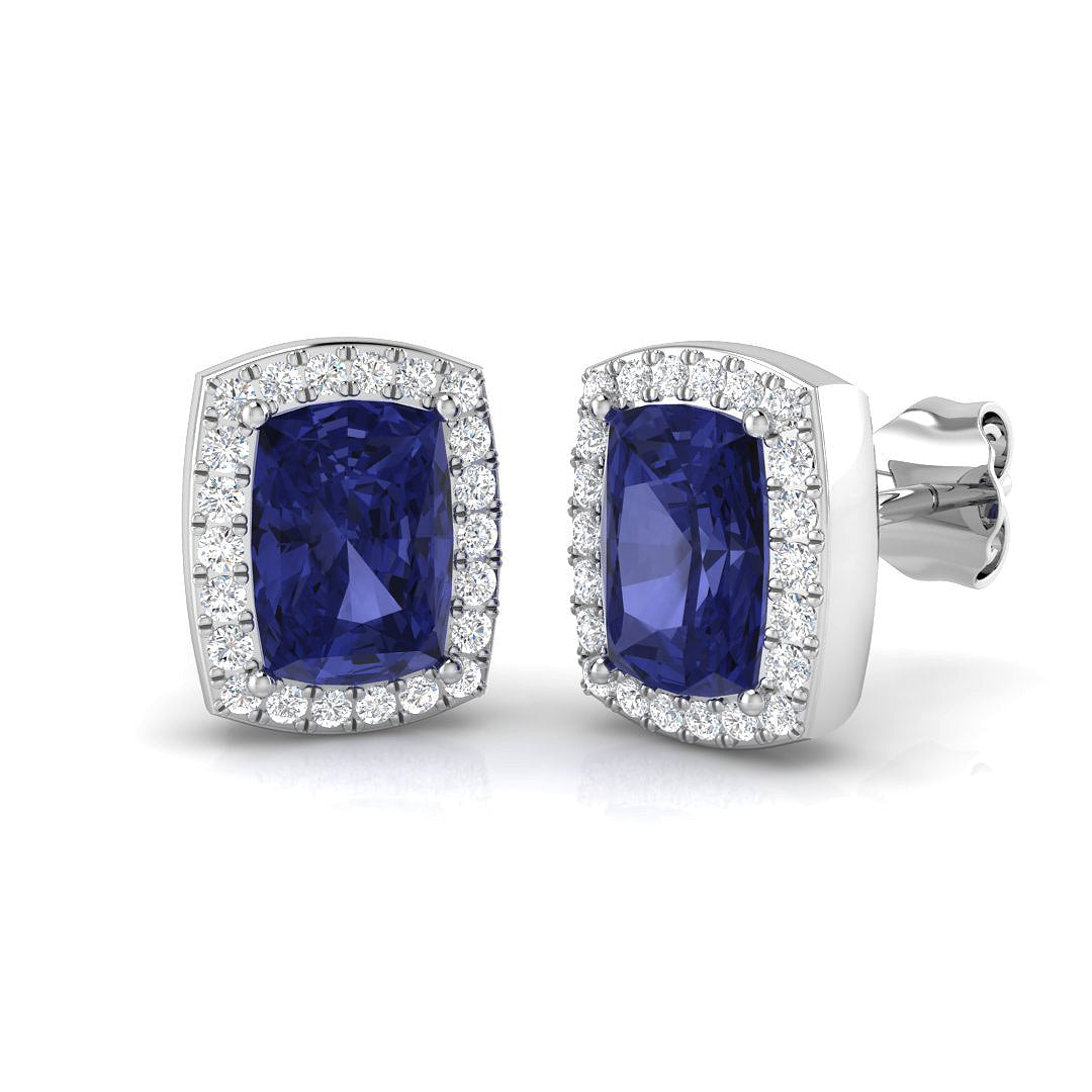 Cushion Tanzanite Earrings