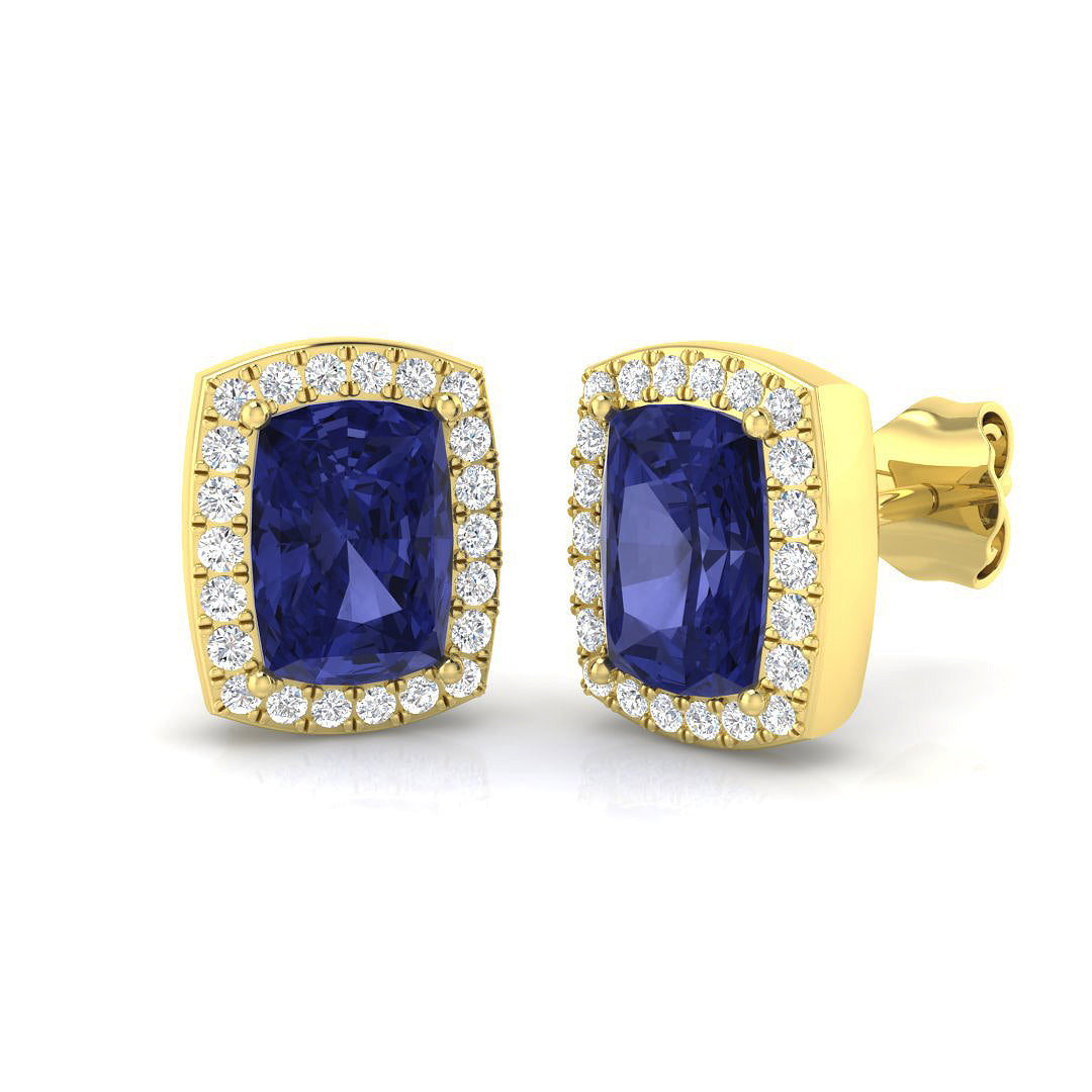 Cushion Tanzanite Earrings