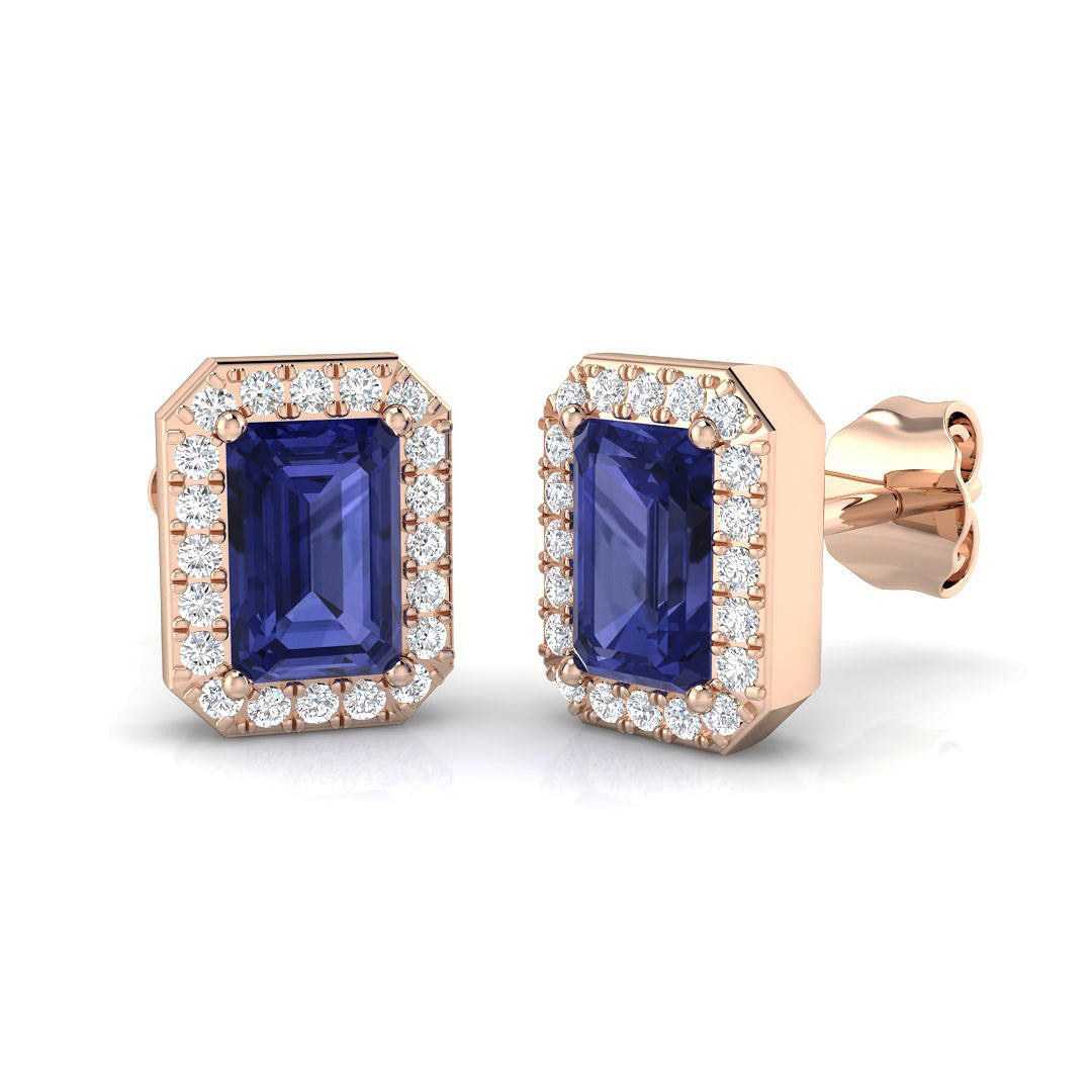 Emerald Cut Tanzanite Earrings