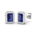 Emerald Cut Tanzanite Earrings