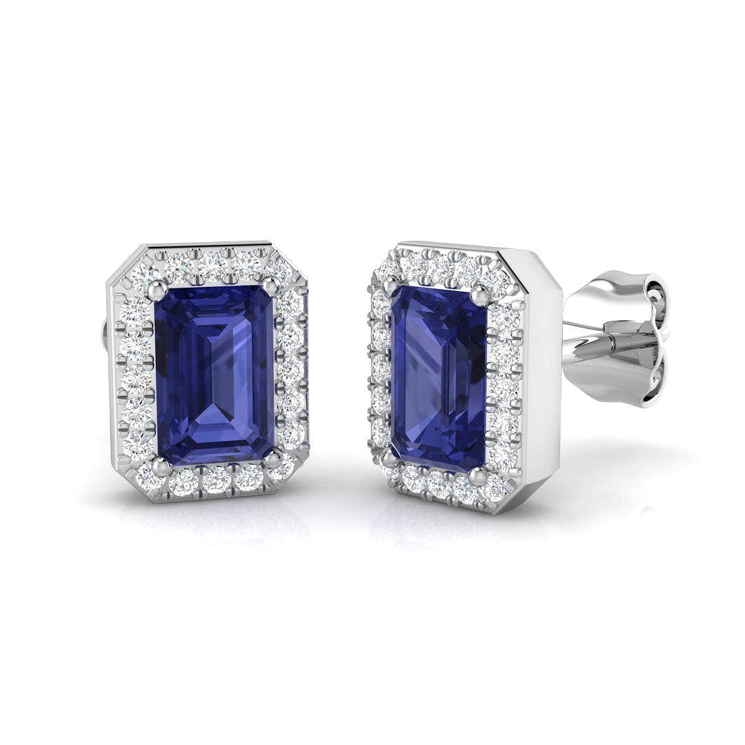 Emerald Cut Tanzanite Earrings
