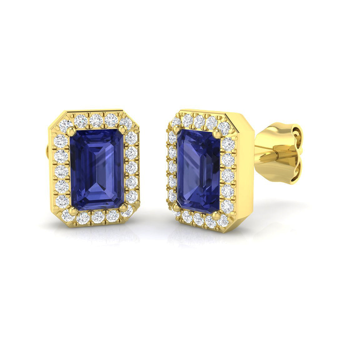 Emerald Cut Tanzanite Earrings