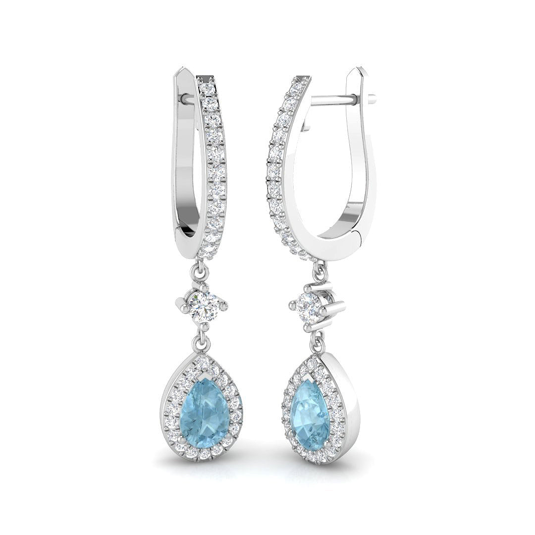 Pear Aquamarine Earrings
